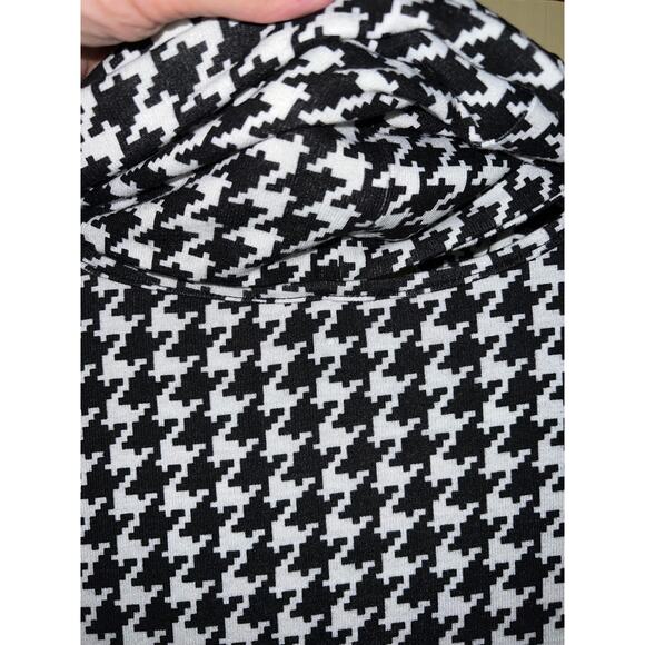 Houndstooth 2X Comfort Swing DRESS A-Line Soft Stretch Knit Removable Scarf NEW - Picture 5 of 10